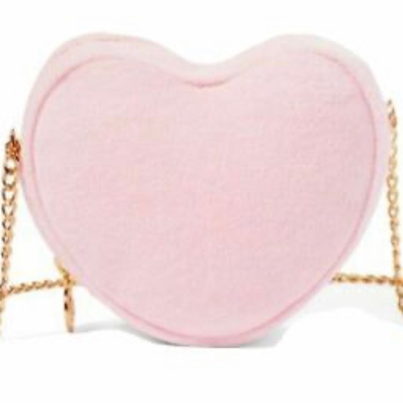 Stoney Clover Lane Handbags - NWT Stoney Clover Lane x Target Pink Terry Cloth Heart Shaped Crossbody Bag